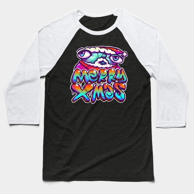 Merry Xmas Graffiti Baseball T-Shirt by Graffitidesigner